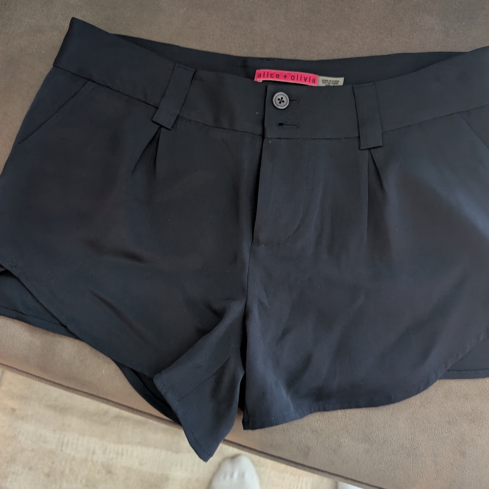 Alice + Olivia Black High Waist Shorts